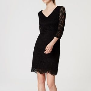 LOFT black lace sheath dress